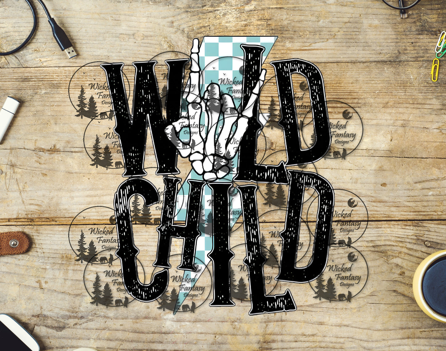 UVDTF Wild Child Lightning Skeleton Hand