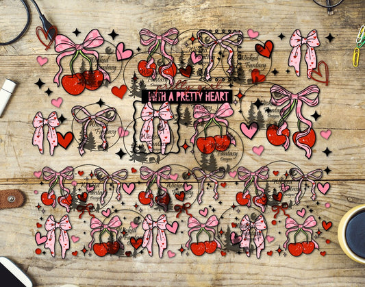 UVDTF Pretty Girl with a Pretty Heart 16oz 40oz Tumbler Wrap