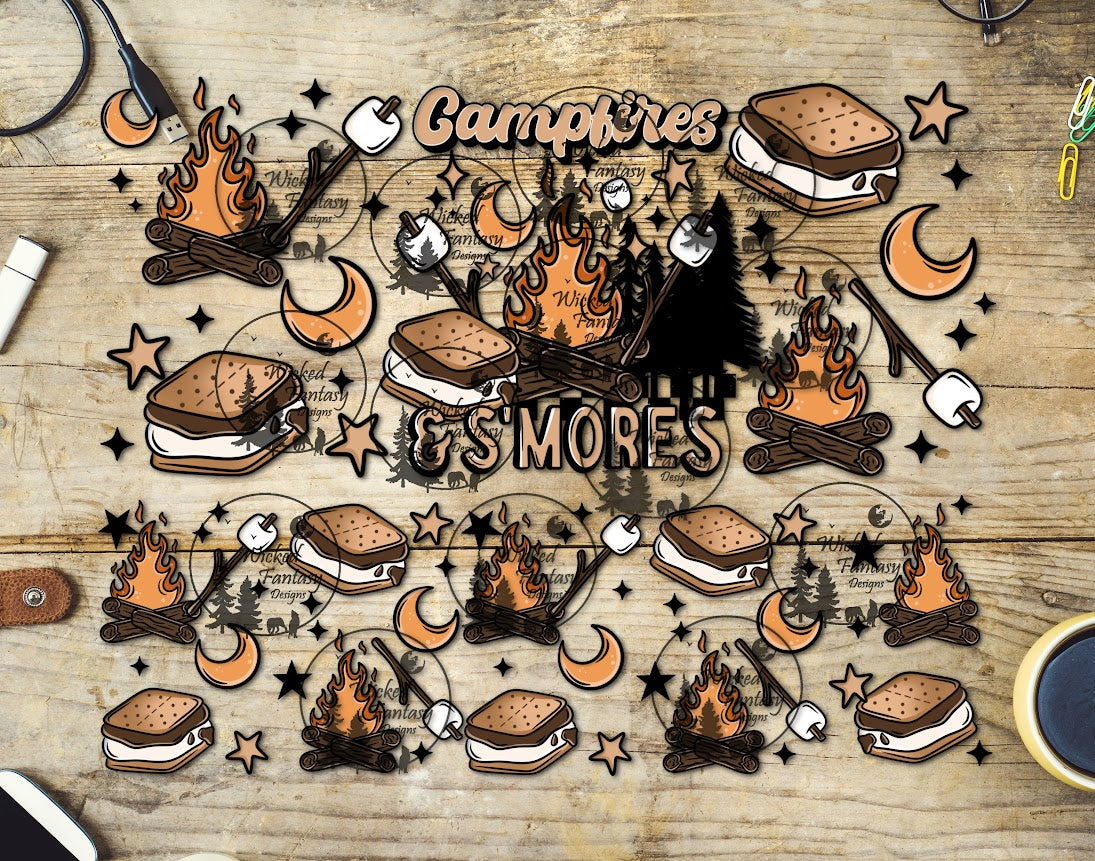 UVDTF Campfire and Smores 16oz 40oz Tumbler Wrap