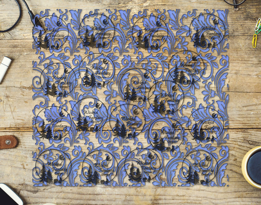 UVDTF Periwinkle Textured Tooled Leather 20oz 30oz 10"x10"