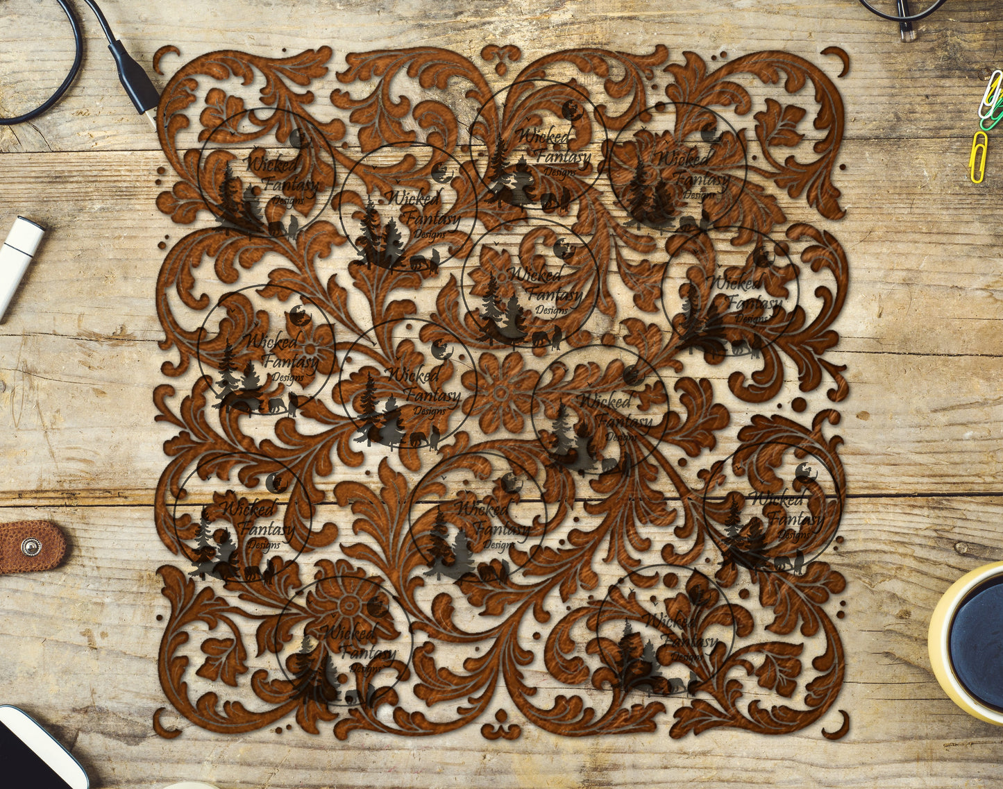 UVDTF Tooled Leather Sheridan 20oz 30oz 10x10"
