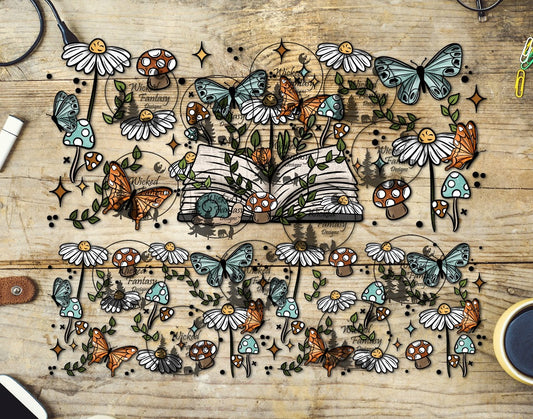 UVDTF Butterfly Cottagecore Book Lover 20oz 30oz 10"x10"