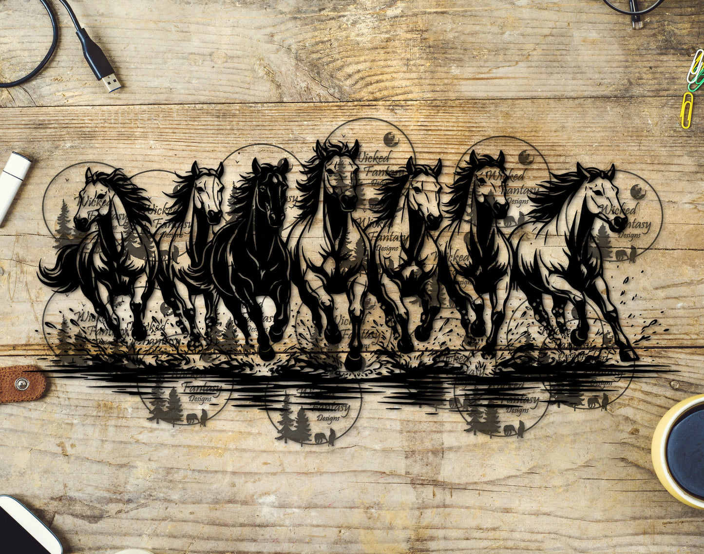 UVDTF Running Horses 16oz 40oz