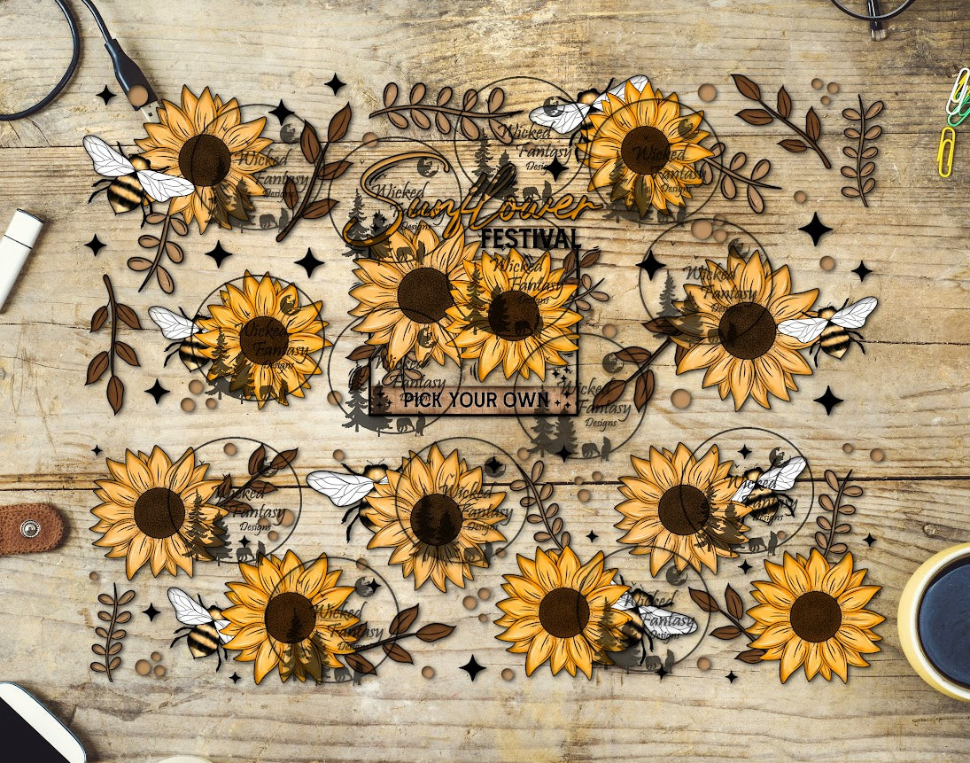 UVDTF Sunflower Festival 16oz 40oz Tumbler Wrap