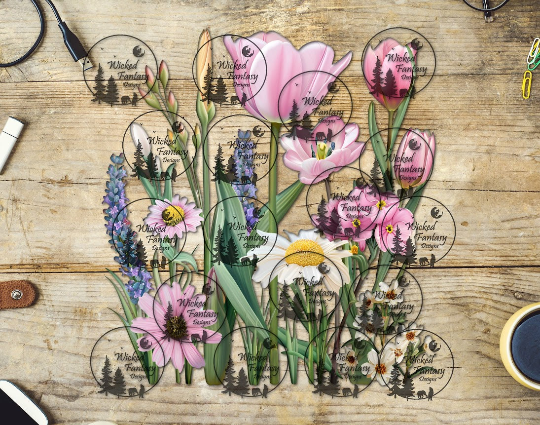 UVDTF Tulips and Daisies
