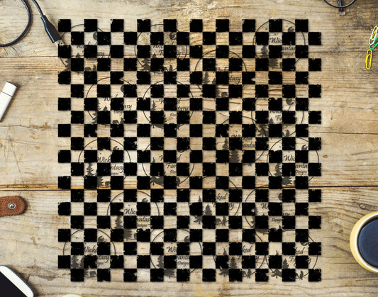UVDTF Grunge Small Checkered 20oz 30oz 10"x10"