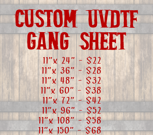 UVDTF Custom Printed Transfer with Auto Gang Sheet Builder