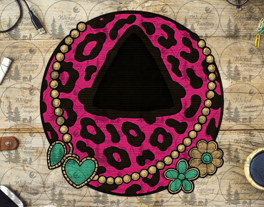 UVDTF Pink Leopard Magic Eight Ball