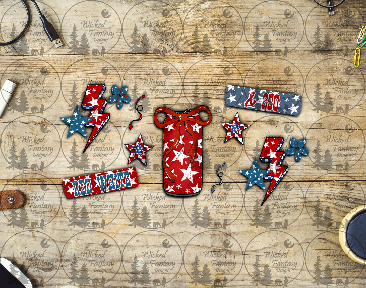 UVDTF Patriotic Sodas 16oz 40oz