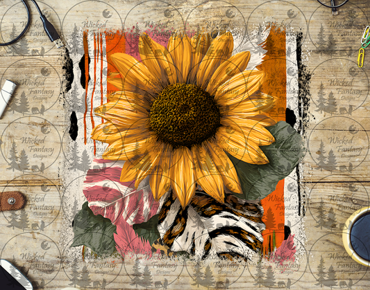 UVDTF Grunge Sunflower