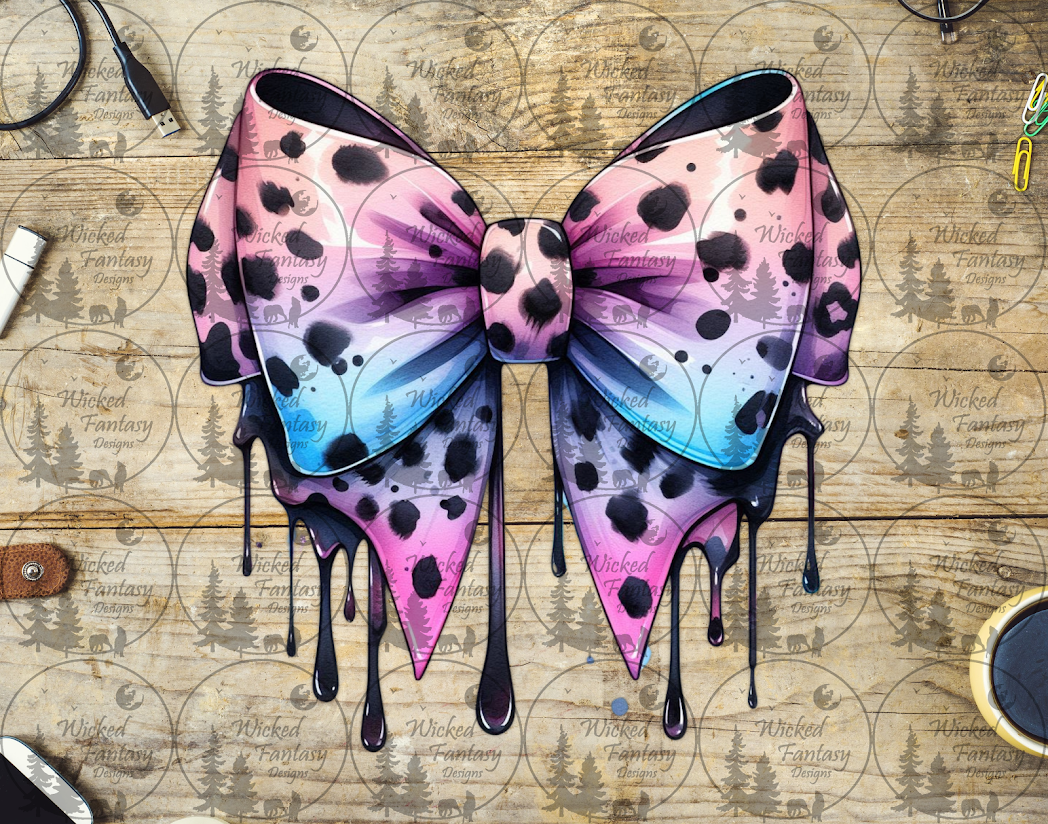 UVDTF Pastel Dripping Bow with Spots