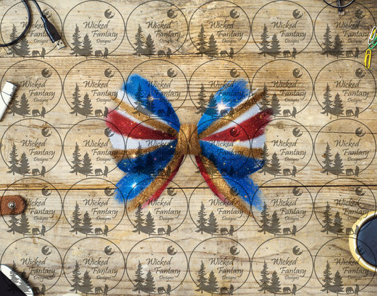 UVDTF Patriotic Brush Strokes Bow