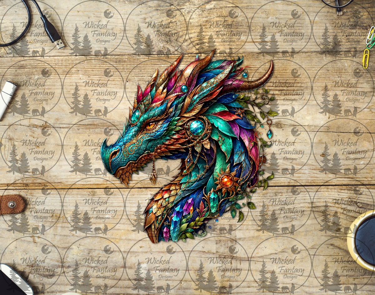 UVDTF Multicolored Dragon Head