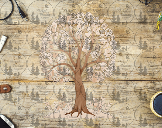 UVDTF Tan Swirls Tree