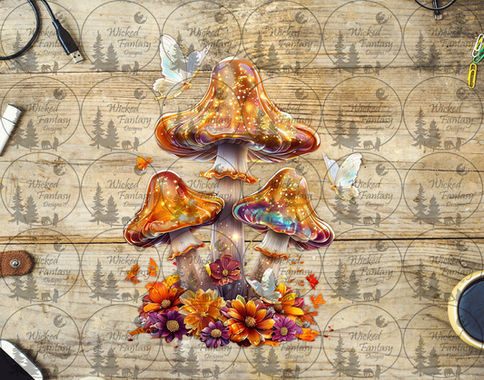 UVDTF Sparkling Mushrooms and Butterflies