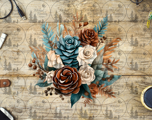 UVDTF Ivory Roses and Pinecones