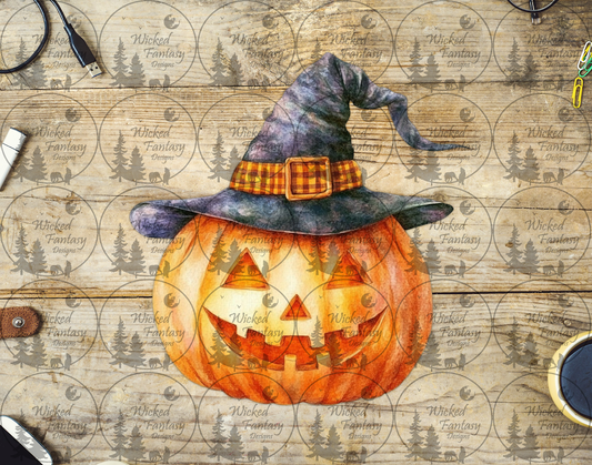 UVDTF Jack O' Lantern with Witch's Hat