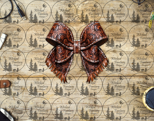 UVDTF Tooled Leather Bow
