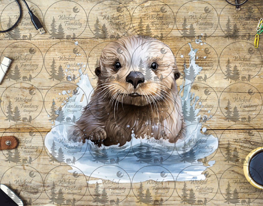 UVDTF Otter Splashing in Water