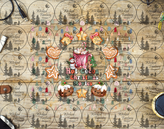 UVDTF Hot Cocoa and Christmas Movies 20oz 30oz 10"x10" Element