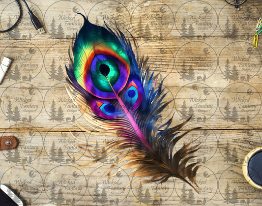 UVDTF Colorful Peacock Feather