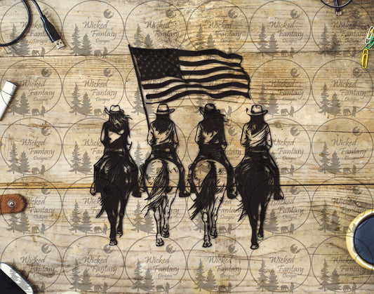UVDTF Cowgirl Flag Black