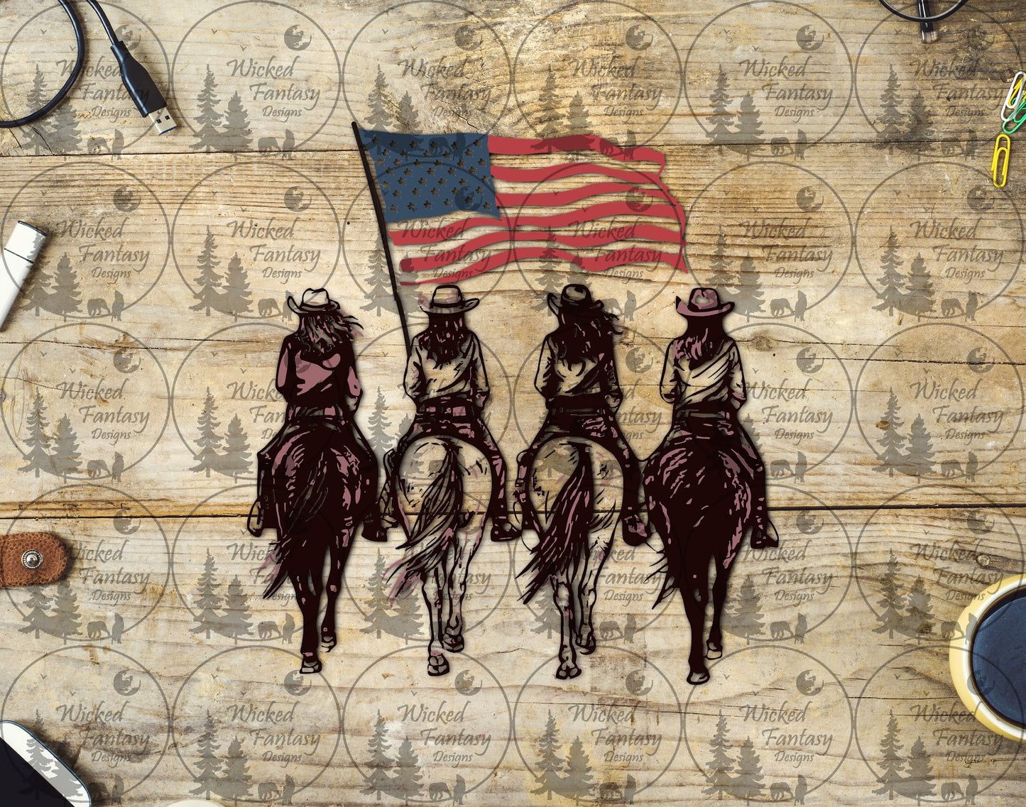 UVDTF Cowgirl Flag