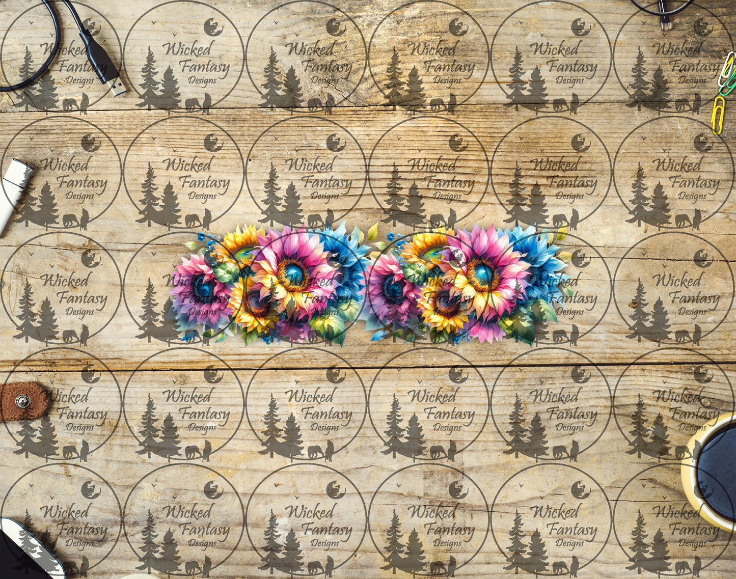 UVDTF Colorful Sunflowers 16oz 40oz