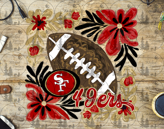 UVDTF Floral Football 49