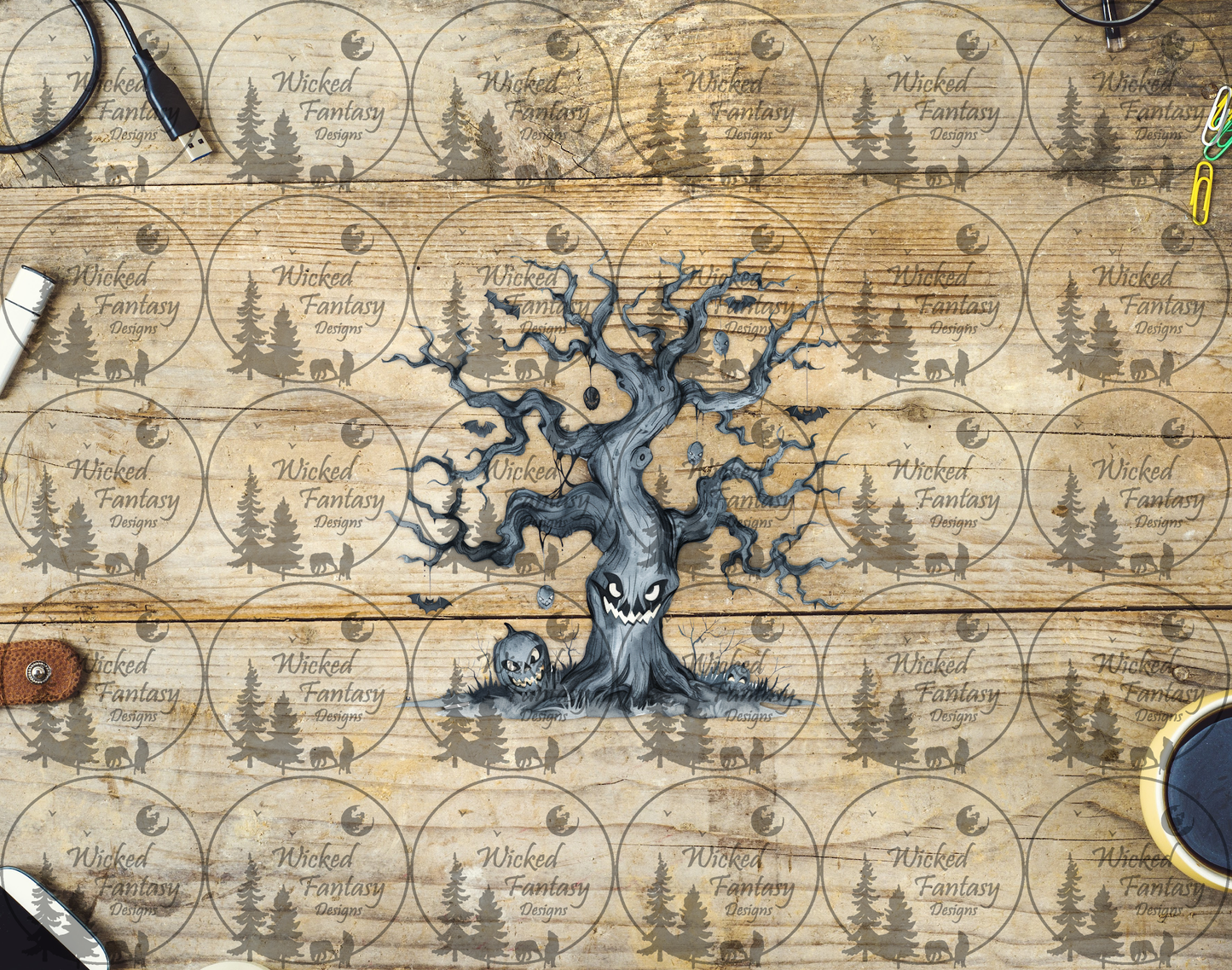 UVDTF Creepy Tree with Jack O Lantern