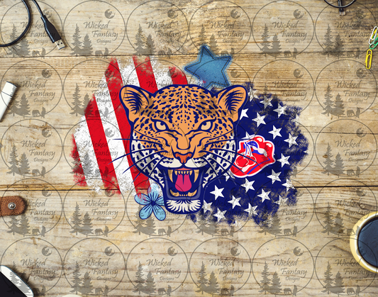 UVDTF Patriotic Roaring Leopard