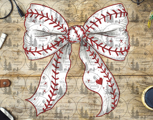 UVDTF Baseball Stitch Bow