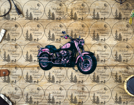 UVDTF Black and Pink Motorcycle