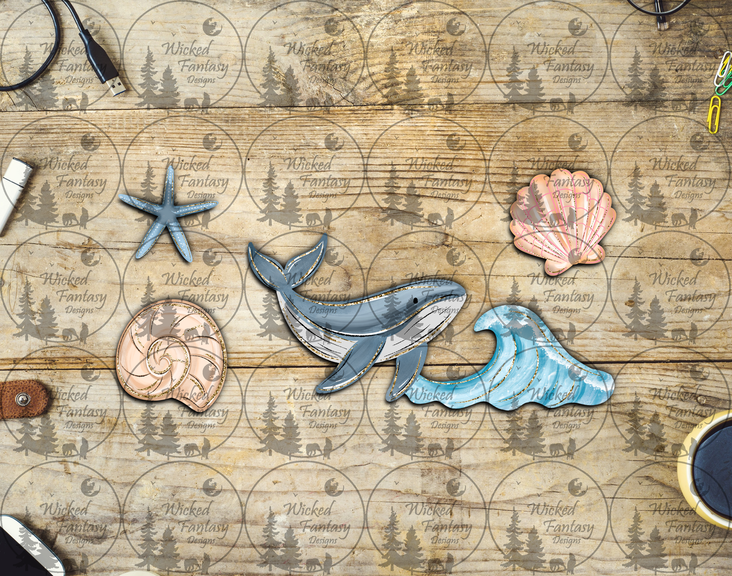 UVDTF Whale and Seashells 16oz 40oz