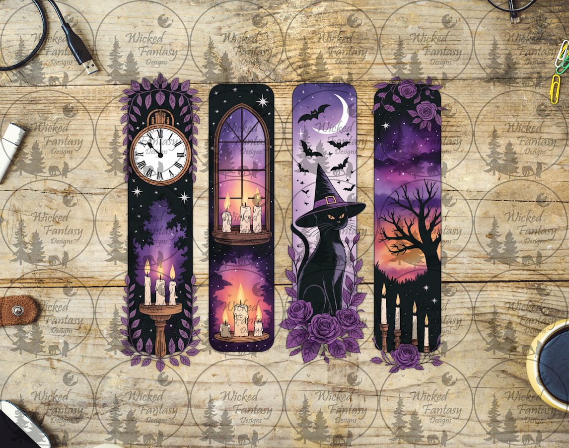 UVDTF Spooky Sunset and Black Witchy Cat Panels