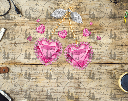 UVDTF Jeweled Pink Cherry Hearts