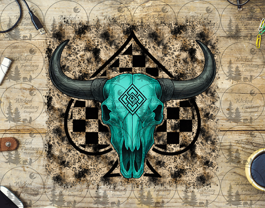 UVDTF Leopard Grunge Spade Cow Skull