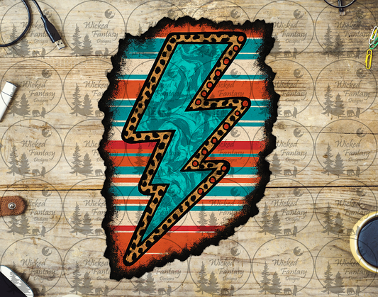 UVDTF Serape Leopard Lightning Bolt