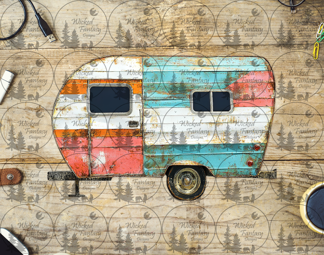 UVDTF Grungy Vintage Camper