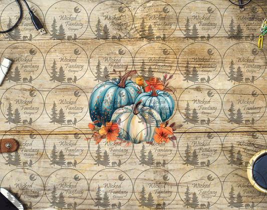 UVDTF Teal Pumpkins and Orange Florals