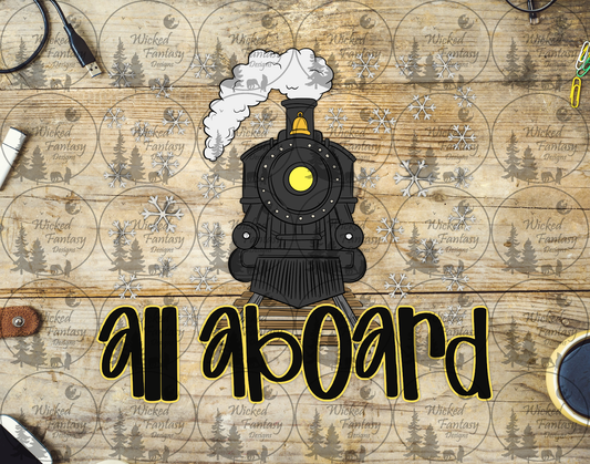 UVDTF All Aboard Train with Snowflakes