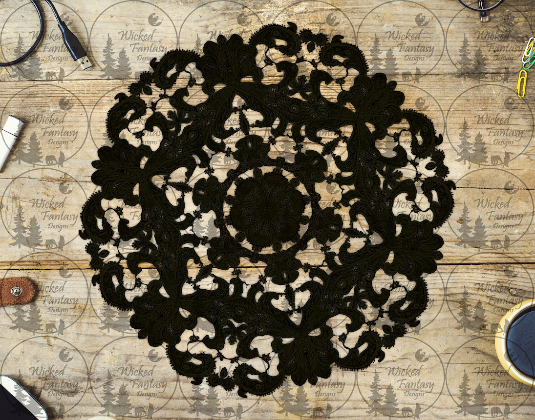 UVDTF Black Lace Doily