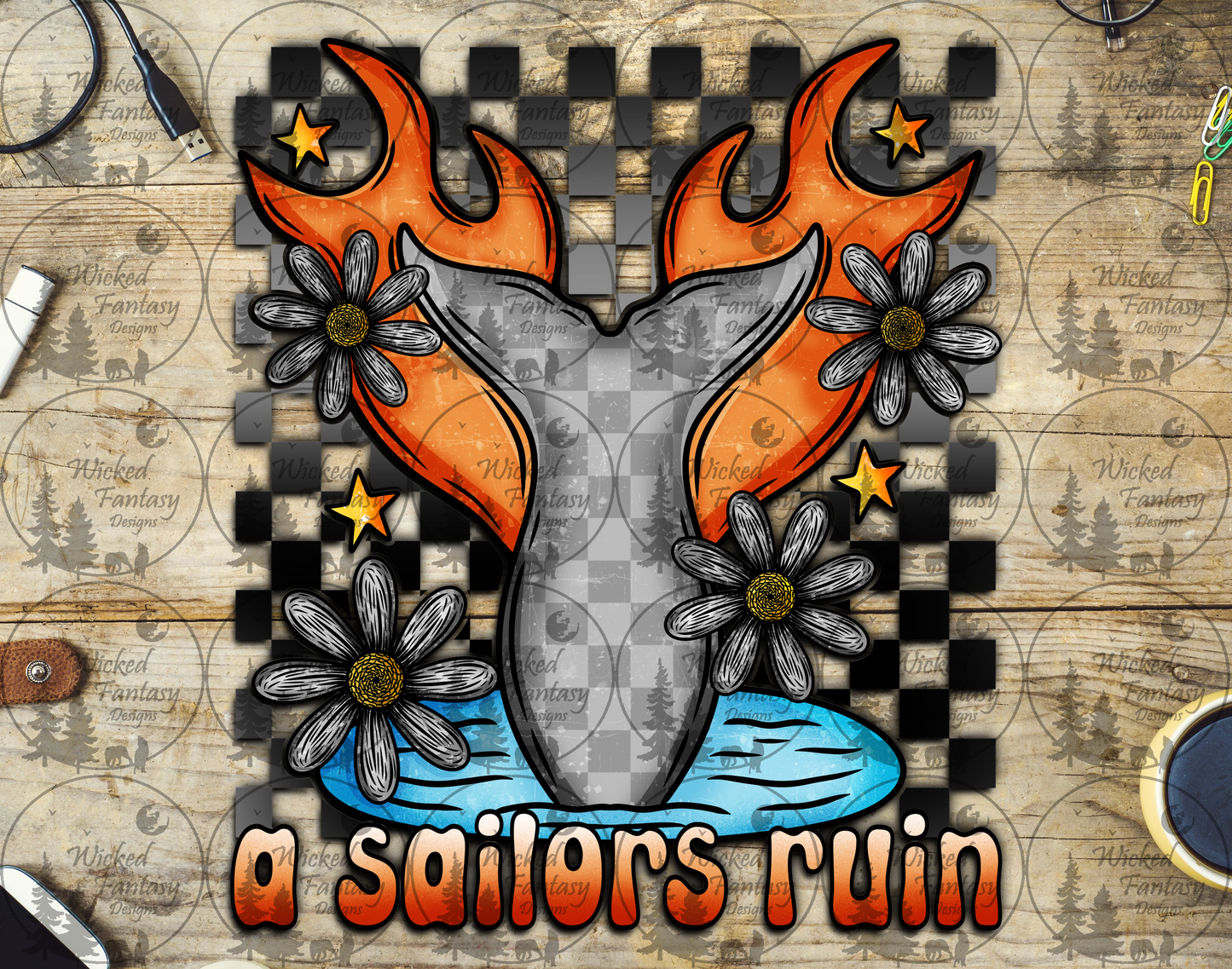 UVDTF A Sailor's Ruin Checkered Mermaid