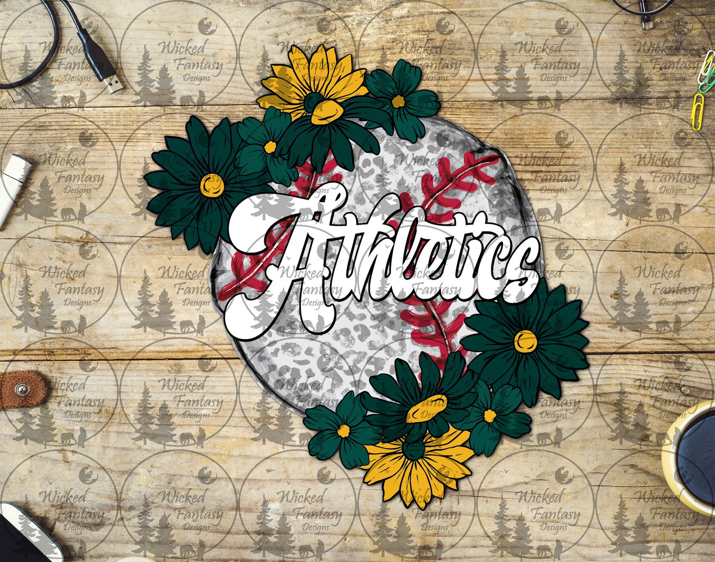UVDTF Baseball Leopard Floral Athletic