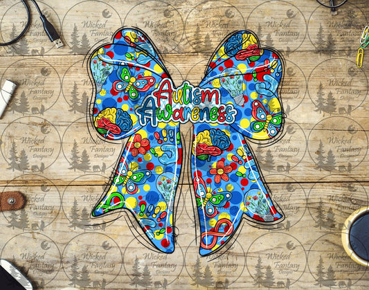 UVDTF Autism Awareness Bow