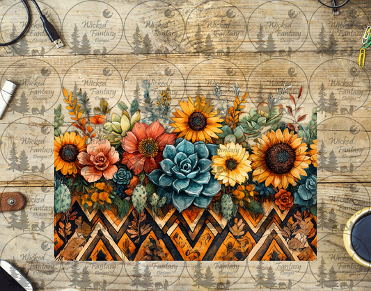 UVDTF Aztec Sunflowers 20oz 30oz 10"x10"