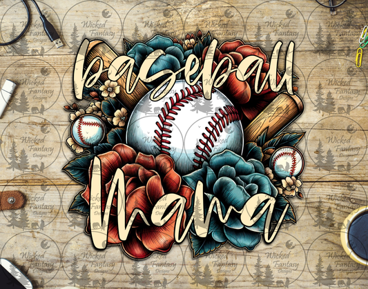 UVDTF Baseball Mama Floral