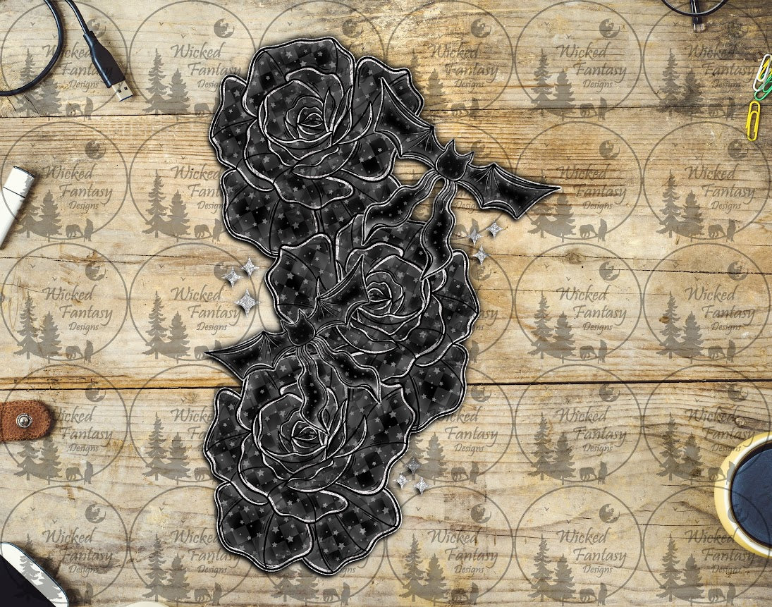 UVDTF Bats and Roses Vertical Element