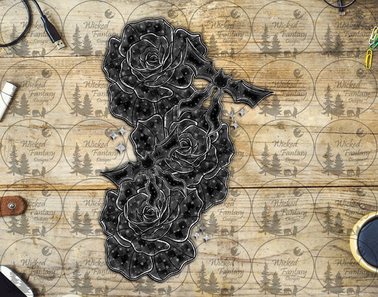 UVDTF Bats and Roses Vertical Element