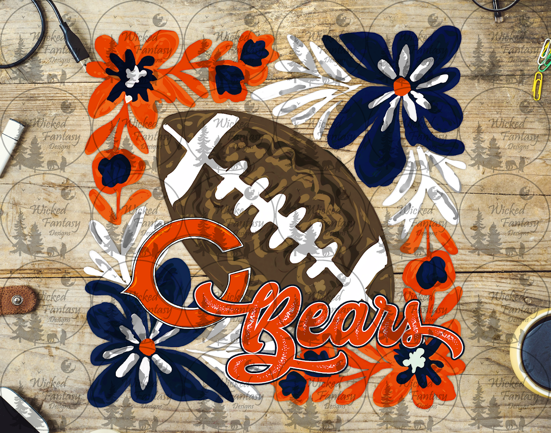 UVDTF Floral Football Bears